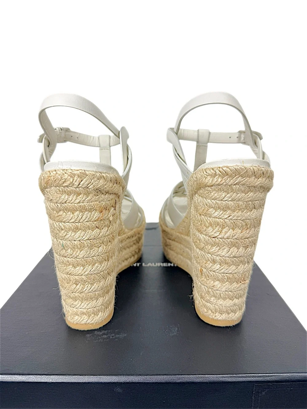 Saint Laurent Tribute Espadrille Wedge Sandals 37.5
